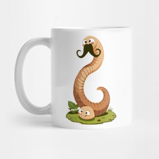 Mustache Worm Mug